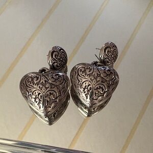 Elegant Silver Heart Earrings